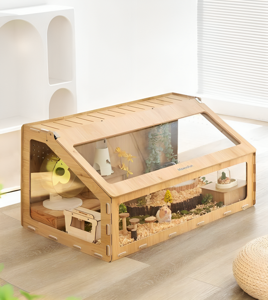 MEWOOFUN 103x59x51cm Wooden Hamster Cage Large for Syrian Hamster Dwarf Hamster Gerbils Mice