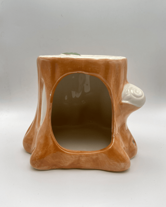 Medium Ceramic Tree Trunk Hide With Leaf